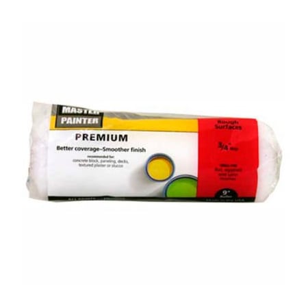 General Paint Master Painter 9" Premium Roller Cover, 3/4" Nap, Knit, Rough - 697985 697985
